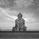 Silo and railroad.
