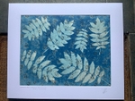 'Mountain Ash' One of a kind original cyanotype on Vintage Wallpaper.