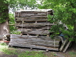 Oak boards seasoning