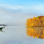 New Brunswick Fall Foliage - Sailboat in Autumn