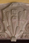 Baptistry, portal relief, Franciscan insignia