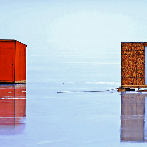 Cameron Road Ice Shacks Fairvale New Brunswick Canada
