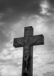 Black & White Photograph Grave Stone Cross Otley