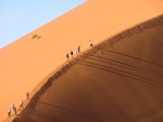 Climbing up the dune