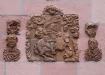 Tlalpujahua, Santiago Puxtla, façade gable relief