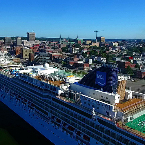 Norwegian Gem and Anthem of the Seas docked at the Port of Saint John.