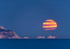 March - Supermoon rising over the Needles