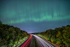 Light Trails And Northern Lights