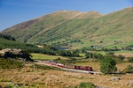 Beyer Garratt loco No.138 winds its way out of Rhyd Ddu