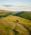 Gaer Stone and Helmeth Hill from Three Fingers Rock