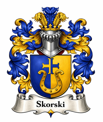 Family Coat of Arms for the Skorski Family - Photo Size: 8"x10", Price $55.00, Plus Shipping and Packaging shown ab…