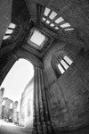 Abbots  Tower Fountains Abbey in Black & White