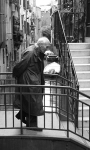 Man on bridge