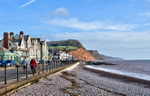 The promenade Sidmouth looking towards Salcombe Hill