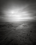 Black & White Photograph of Carvings Armscliffe Crag