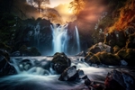 pr138 Sunrise Waterfall Brecon Beacons inspired