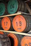 Casks of new spirit at Abhainn Dearg