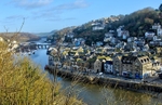 Winter view of East Looe across the river