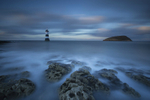 Trwyn Du Lighthouse on Anglesey, North Wales.