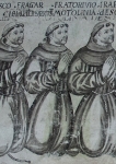 Portal mural (detail, left): three friars