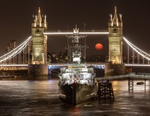 Moon Under Tower Bridge