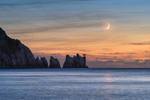 ab298 Crescent moon over the Needles