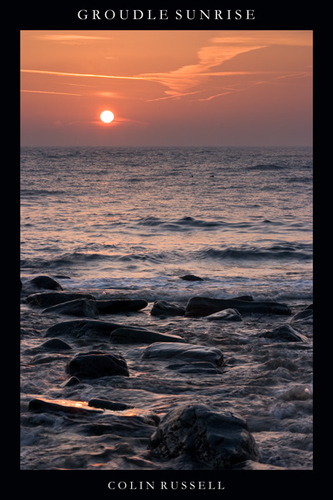 February Sunrise at Groudle with the Groudle River running into the Irish Sea.