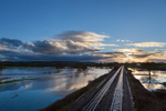 Lines through the floods. Culm valley, Devon