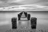 Bridlington North Beach Long Exposure Mono