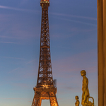 Trocadéro Statues and Eiffel Tower, Paris - Portrait Version