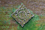Moss-covered Stone Wall Decoration, Penglipuran, Bali