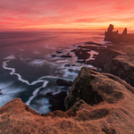 Sunset at Lóndrangar, Snaefellnes, Iceland