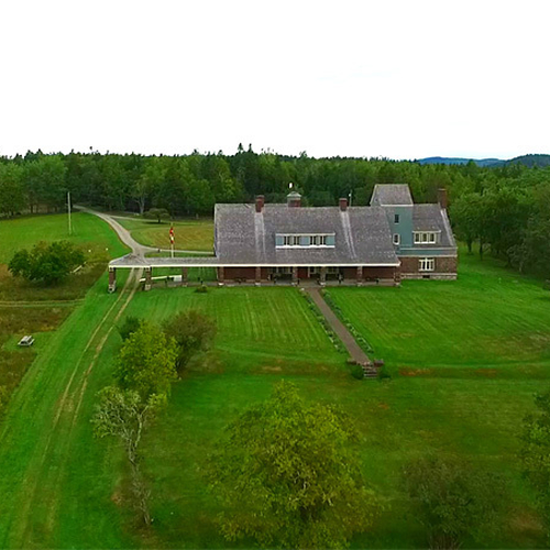 An aerial view of CovenHoven estate and lawns.