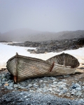 Abandoned boat (used to collect fresh water) Half Moon Island