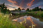 z1884 River Yar at Sunset, Alverstone