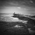 Fishing on Filey Brigg (square format)