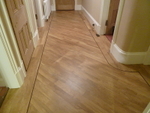 Knight tile - Shannon oak with DS05 Russet 10mm design strip