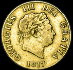 KING GEORGE lll 1817 HALF GOLD SOVEREIGN £875.00