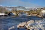 Llanrwst bridge in snow TZ7 P1020853