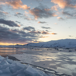 Sunset, Jokulsarlon lagoon
