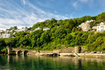 Early morning Vivid reflections of the trees in the The River Looe