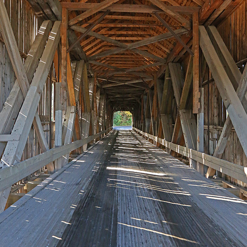 An interior view of the Hammond River Bridge #2.