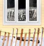 SAND FENCE REFLECTIONS - LONG POINT BEACH