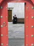 Monk  through red door
