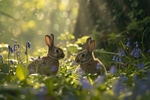 pr109 Spring Bunnies in the Bluebells