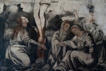 El Divino Señor, upper cloister walk testera mural, Crucifixion detail