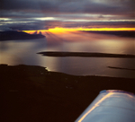A16BX2 Cockpit view of a Sunset over the Kintyre peninsula