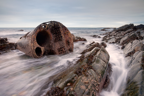 The boiler of the steamship Manx Maid of Ramsey that ran aground in fog near to Santon Head on March 17th 1904. This…
