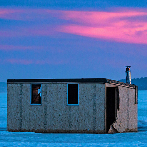An ice shack off the Cameron Road in Rothesay, New Brunswick, Canada.