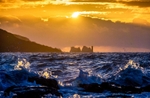 z3738 Winter Waves at Sunset, The Needles